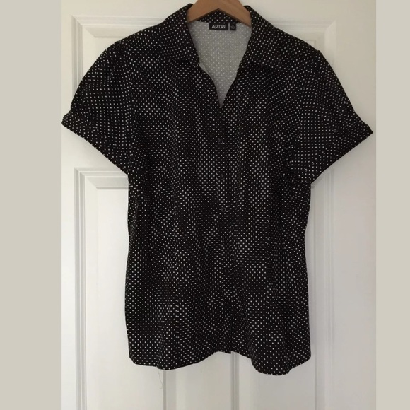 Apt. 9 Polka Dot. Black shirt. Size XL - Picture 1 of 4